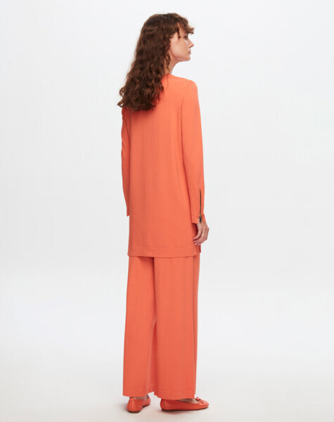 T24Y-6001 Basic Uzun Kollu Triko Tunik 1248-ORANGE - 3