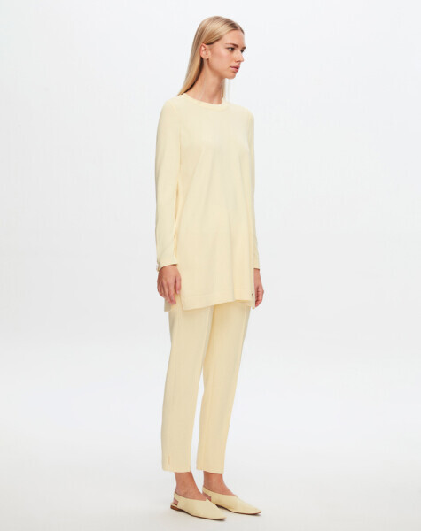 T24Y-6001 Basic Uzun Kollu Triko Tunik 1345-VANİLLA - 1