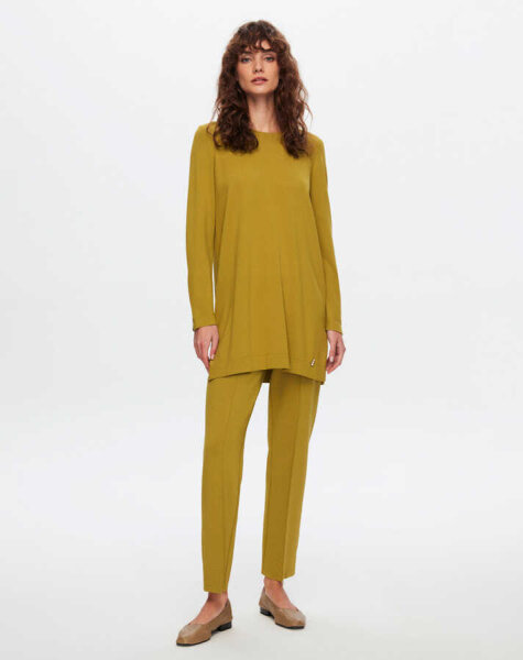 T24Y-6001 Basic Uzun Kollu Triko Tunik 1516-OLİVE - 2