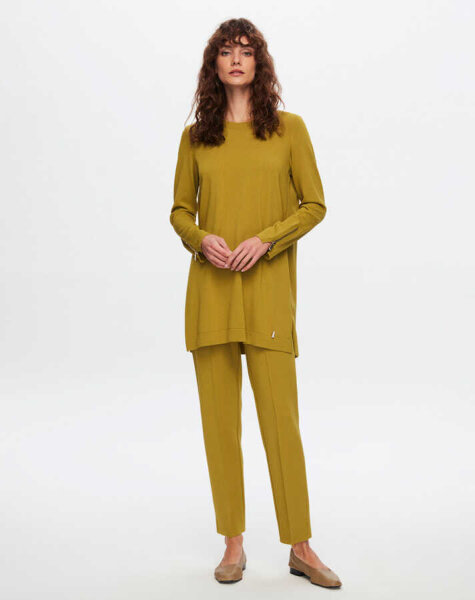 T24Y-6001 Basic Uzun Kollu Triko Tunik 1516-OLİVE - 1