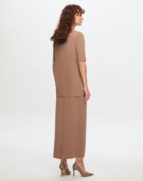 T24Y-6003 Cep Kapaklı Çizgi Detaylı Kısa Kollu Tunik 1414-BLUE - 1