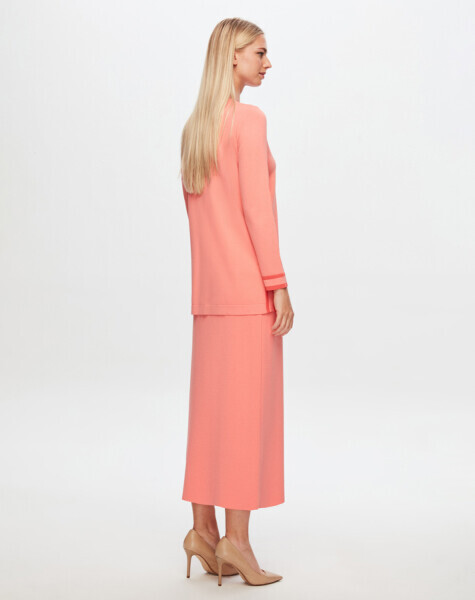 T24Y-6005 Bileği ve Yurtmacı Renk Şeritli Tunik 1102-GREY - 3