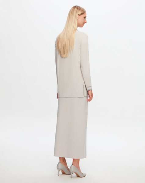 T24Y-6005 Bileği ve Yurtmacı Renk Şeritli Tunik 1102-GREY - MISS DALIDA (1)