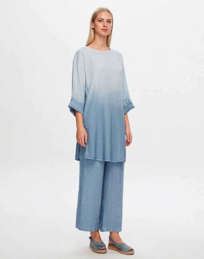 T24Y-6006 Long Sleeve Gradient Linen Tunic - 5