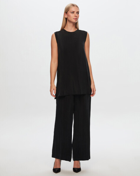 T24Y-6007 Kolsuz Cupro Tunik BEİGE - 8