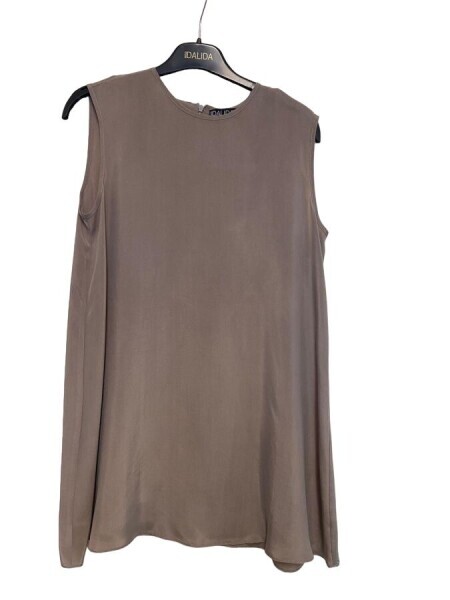T24Y-6007 Kolsuz Cupro Tunik BEİGE - 10