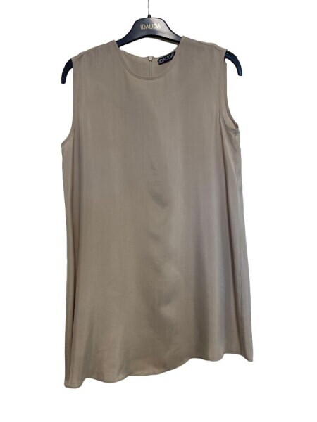 T24Y-6007 Kolsuz Cupro Tunik BEİGE - 11