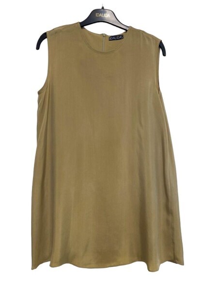 T24Y-6007 Kolsuz Cupro Tunik BEİGE - 12