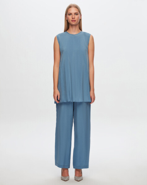 T24Y-6007 Kolsuz Cupro Tunik BLUE 