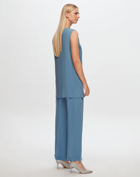 T24Y-6007 Kolsuz Cupro Tunik BLUE - 2