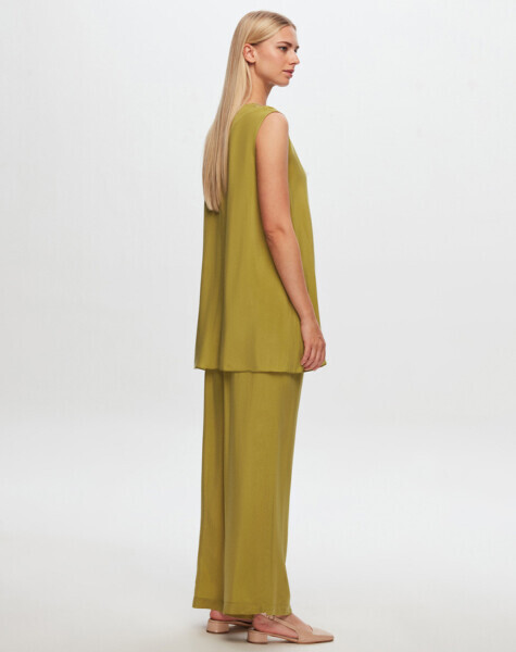 T24Y-6007 Kolsuz Cupro Tunik OLİVE - 1