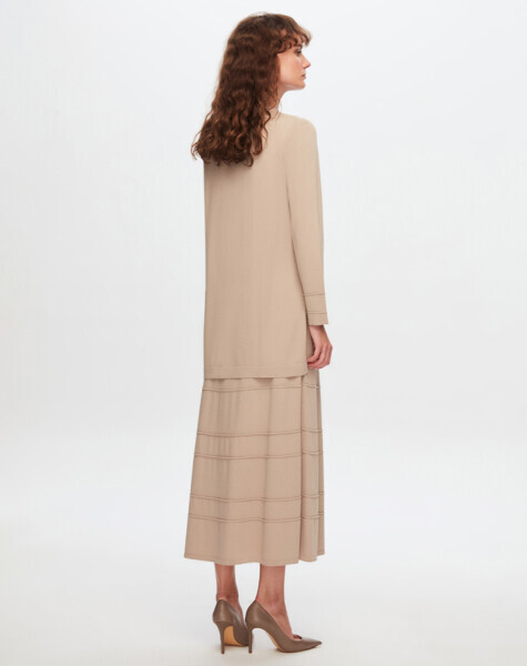 T24Y-6011 Bekletme Detaylı Triko Tunik 1084-CACAO - 4