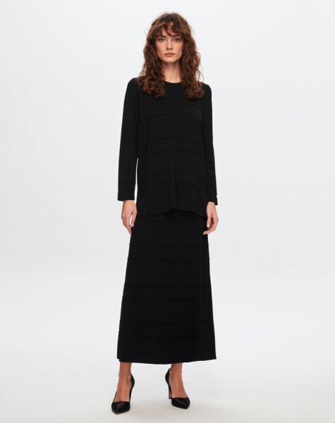T24Y-6011 Bekletme Detaylı Triko Tunik BLACK - 11