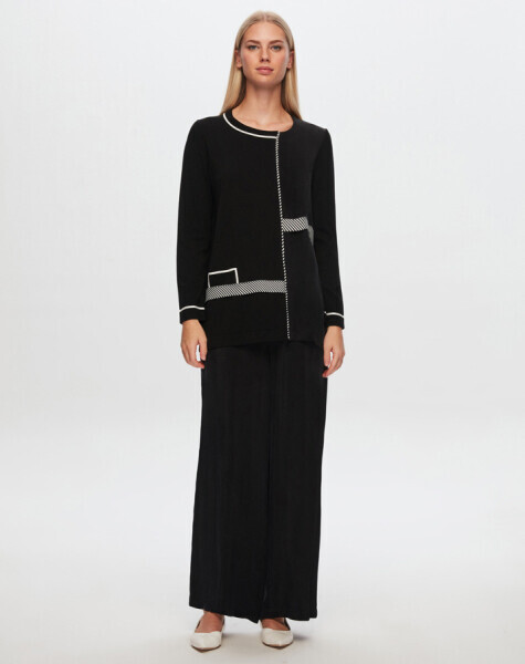 T24Y-6012 Triko Cupro Tunik BLACK - 1