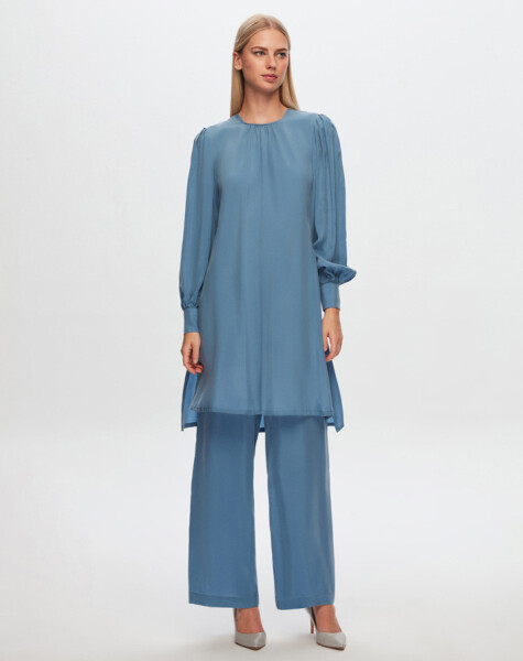 T24Y-6015 Balloon Sleeve Cupro Tunic - 3