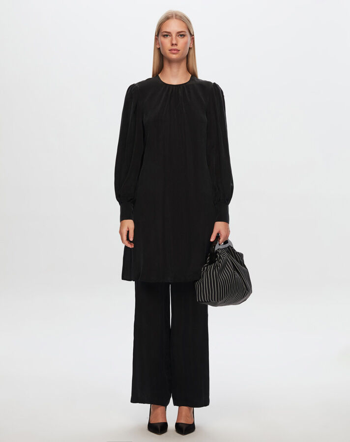 T24Y-6015 Balloon Sleeve Cupro Tunic - 1