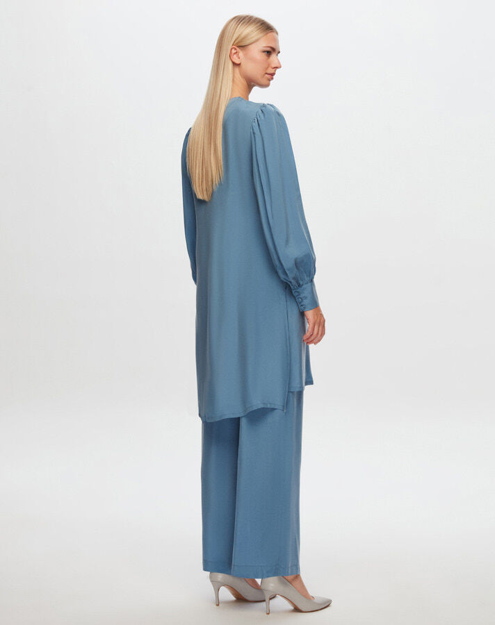 T24Y-6015 Balloon Sleeve Cupro Tunic - 4