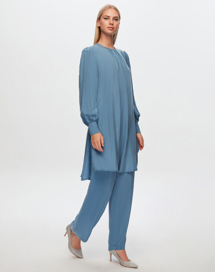 T24Y-6015 Balloon Sleeve Cupro Tunic - 3