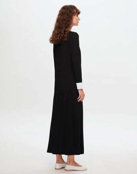 T24Y-6017 Yakası ve Bileği Torba Detaylı Tunik BLACK - 3