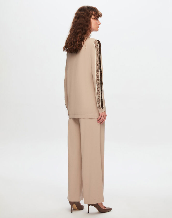T24Y-6020 Knitwear Tunic with Shiny Rope Detail on Sleeves - 7