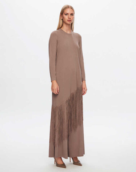 T24Y-6024 Asimetrik Kesim Püsküllü Tunik 002-MİNK 