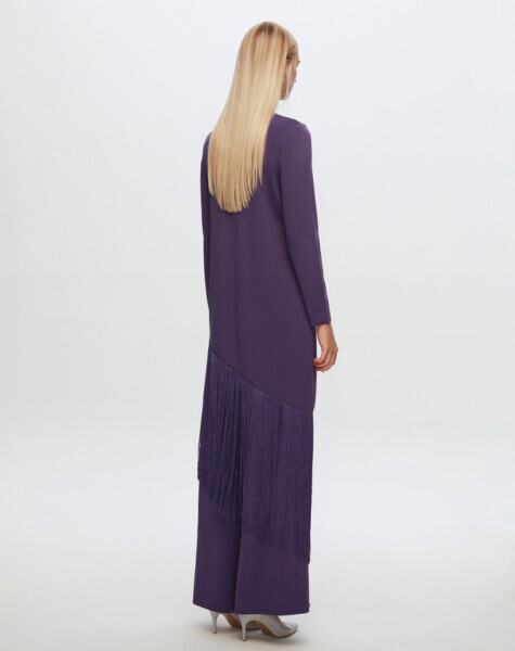 T24Y-6024 Asimetrik Kesim Püsküllü Tunik 1012-ECRU - MISS DALIDA (1)