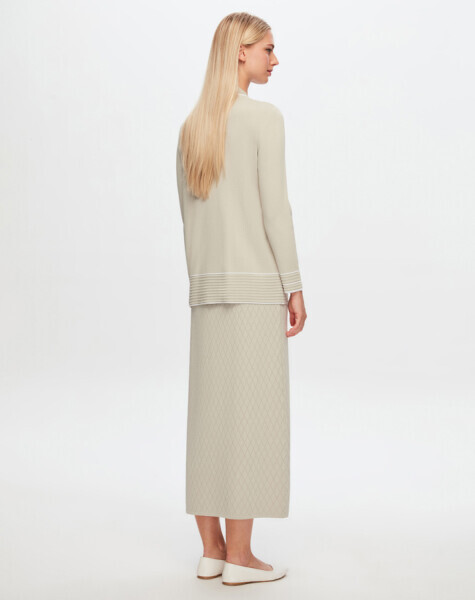 T24Y-6025 Gömlek Yaka Baklava Desenli Elangant Tunik 1099-DARK GREY - 20