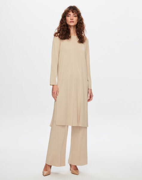 T24Y-6035 Simli Uzun Tunik GOLD - 1