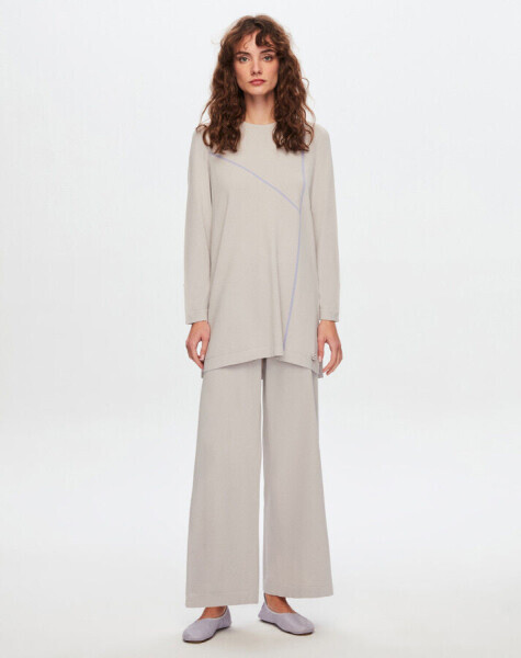 T24Y-6038 Çizgi Detaylı Tunik 1236-BLUE - 1