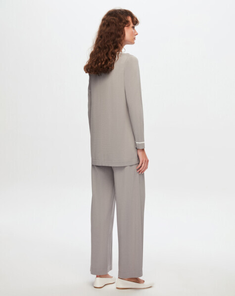 T24Y-6038 Çizgi Detaylı Tunik 1398-LIGHT GREY - 2