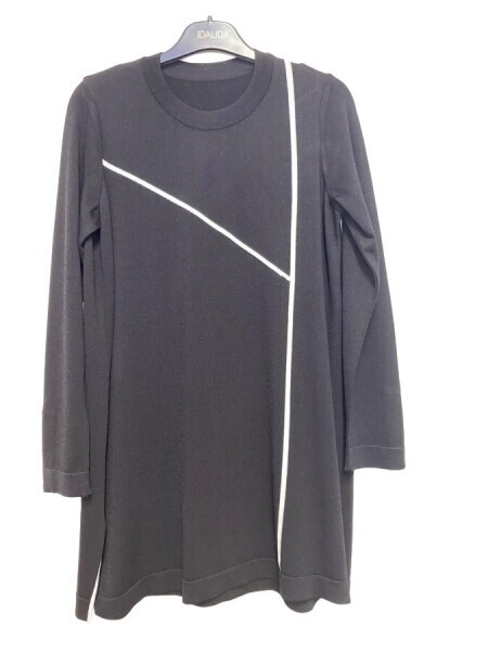 T24Y-6038 Çizgi Detaylı Tunik BLACK - 5