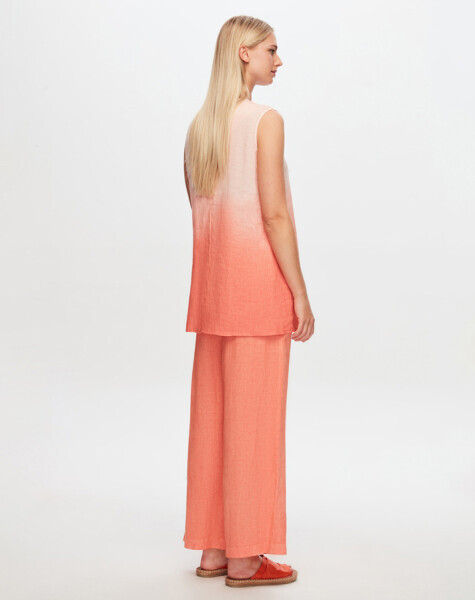 T24Y-6044 Kolsuz Degrade Keten Tunik DARK GREY - 3