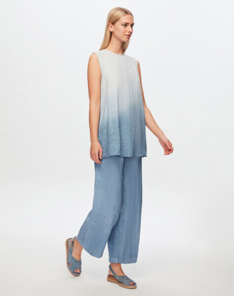T24Y-6044 Kolsuz Degrade Keten Tunik MİNK - 5