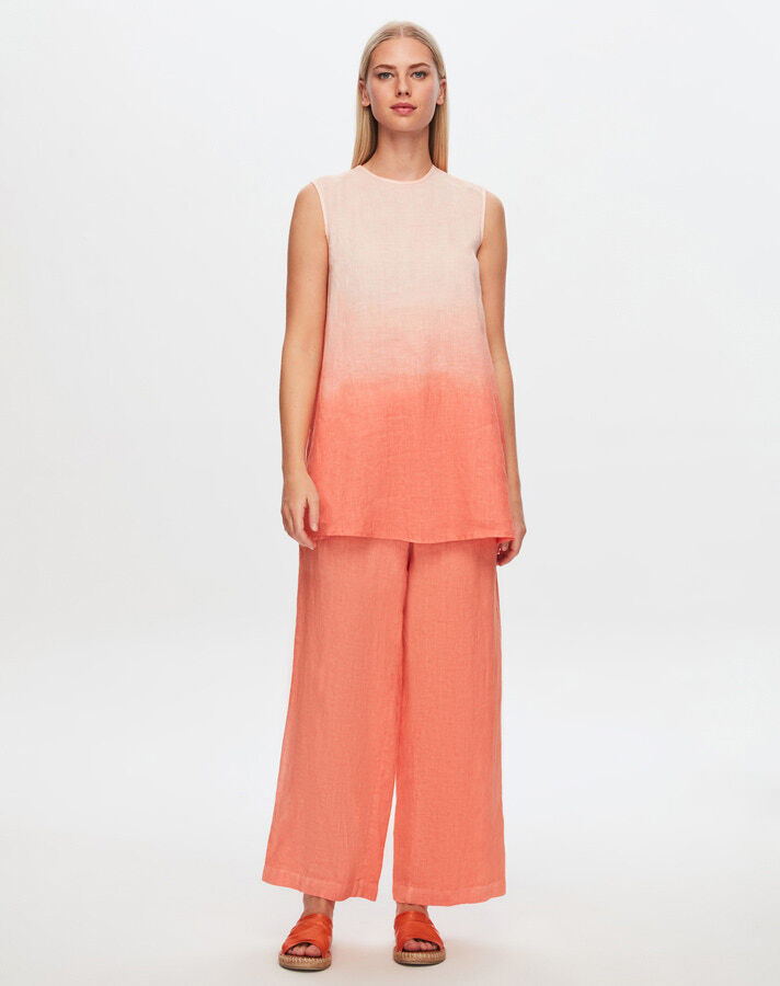 T24Y-6044 Sleeveless Gradient Linen Tunic - 3