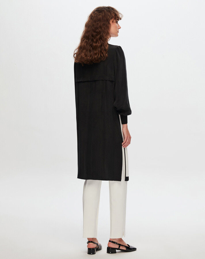 T24Y-6045 Önü Triko Cupro Tunik - 2