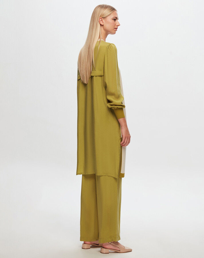 T24Y-6045 Önü Triko Cupro Tunik - 6
