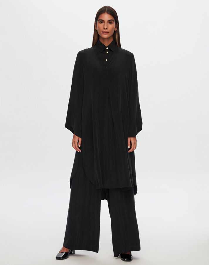 T24Y-6047 Pelerin Kesim Cupro Tunik - 8