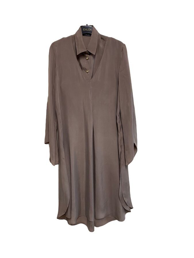 T24Y-6047 Pelerin Kesim Cupro Tunik - 15