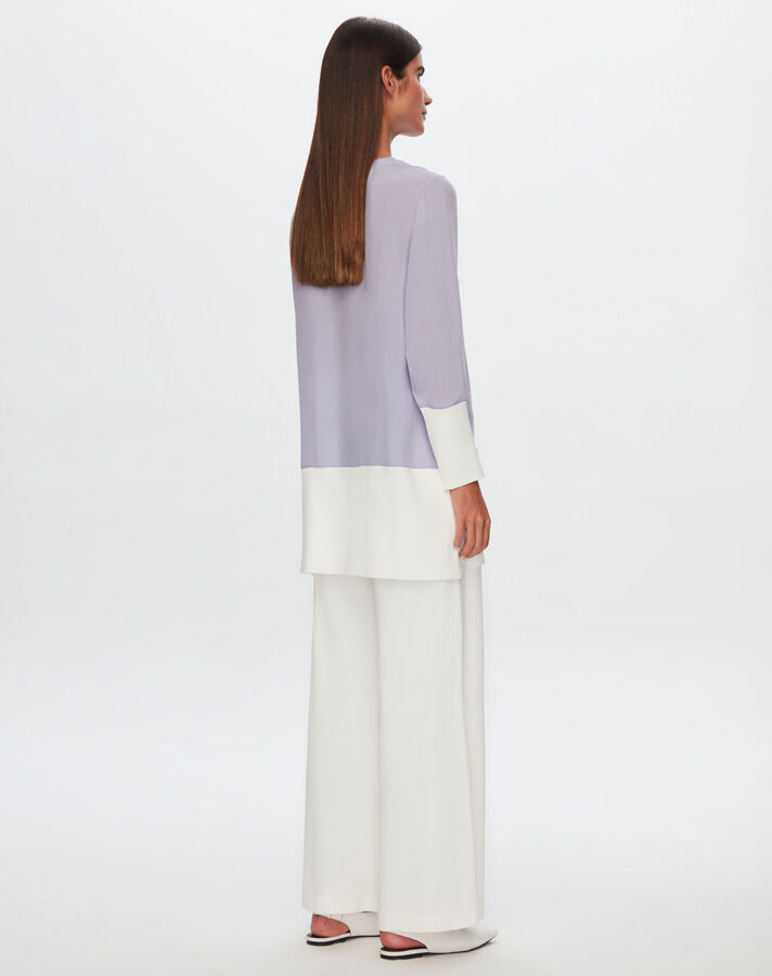 T24Y-6050 Cupro Tunic with Button Detail on the Hem - 4