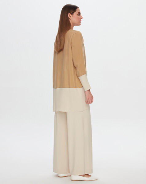 T24Y-6050 Cupro Tunic with Button Detail on the Hem - 8