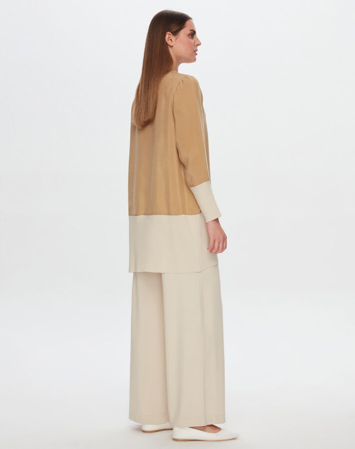 T24Y-6050 Cupro Tunic with Button Detail on the Hem - 8
