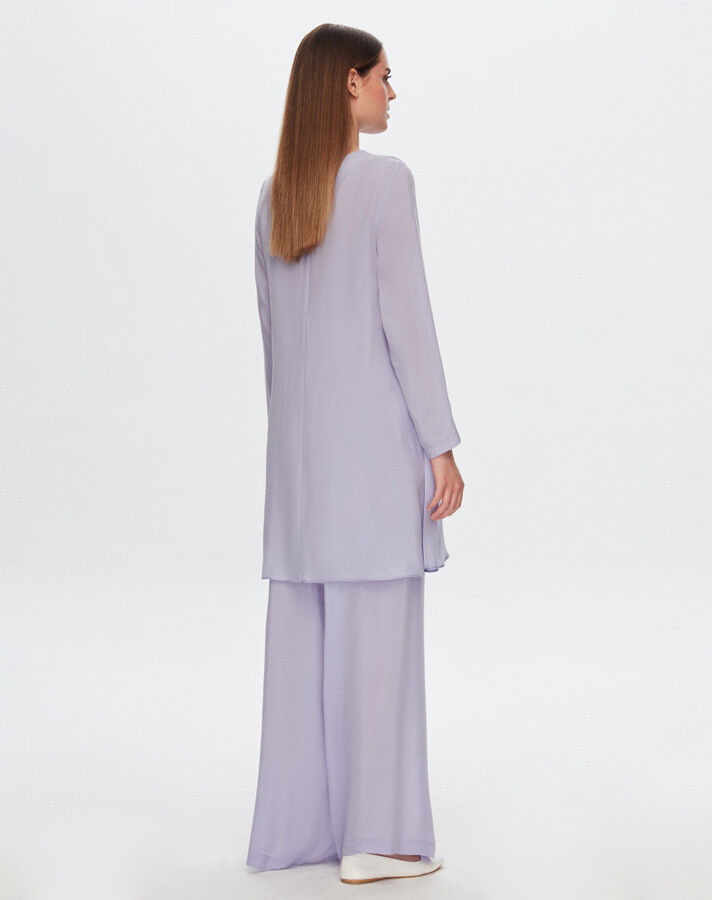 T24Y-6053 Slit Detailed Cupro Tunic - 4