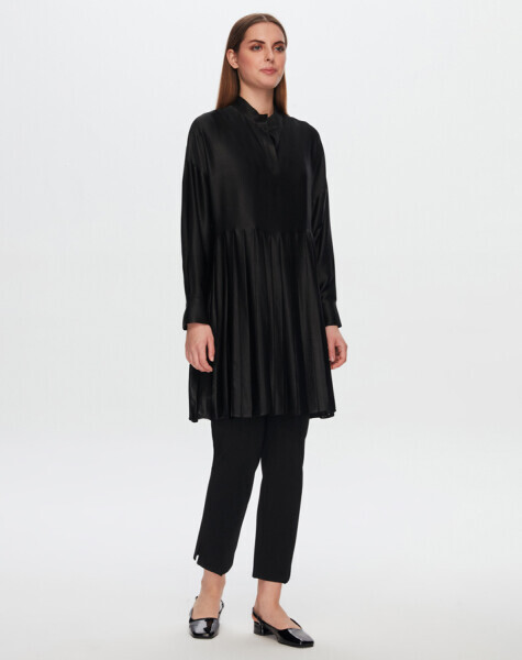 T24Y-6054 Plise Detaylı Tunik BLUE - 2