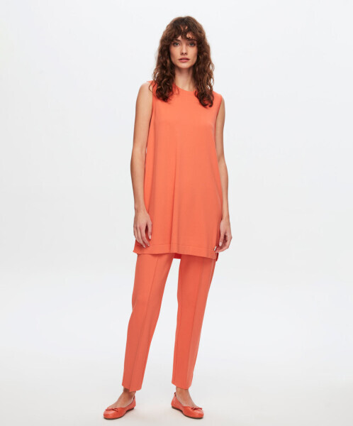 T24Y-7000 Dar Paça Triko Pantolon 1248-ORANGE 