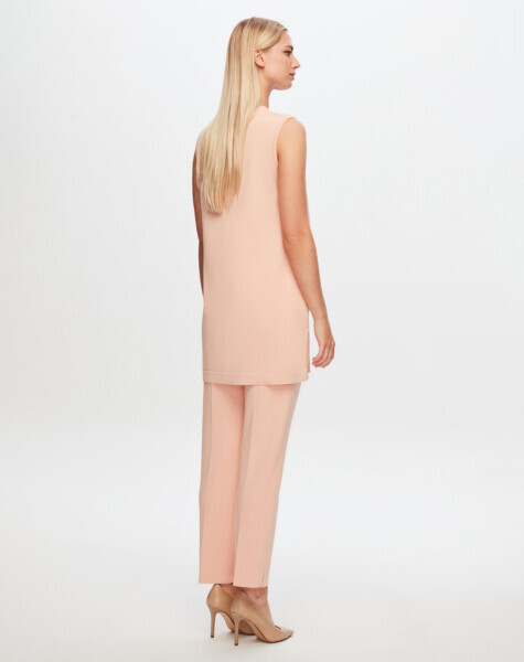 T24Y-7000 Dar Paça Triko Pantolon 1293-SALMON 