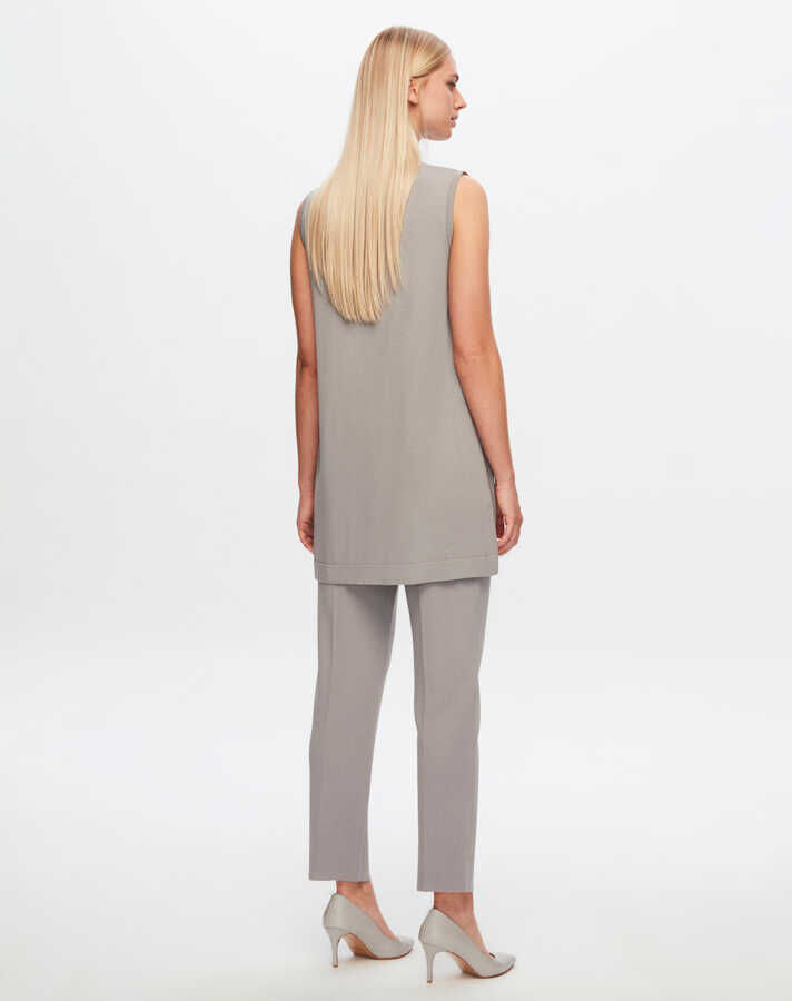 T24Y-7000 Dar Paça Triko Pantolon 1381-DARK GREY - 2