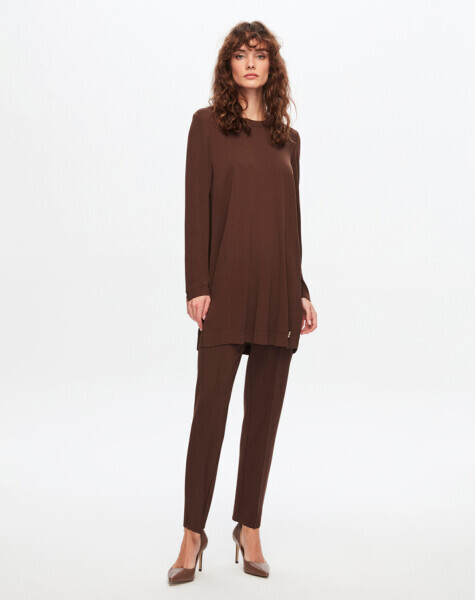 T24Y-7000 Dar Paça Triko Pantolon 1515-CAMEL - 30
