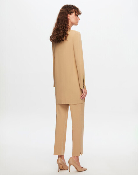 T24Y-7000 Dar Paça Triko Pantolon 1515-CAMEL - 37