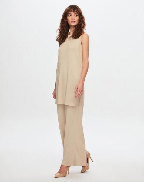 T24Y-7001 Bol Paça Triko Pantolon 1052-BEİGE - MISS DALIDA (1)
