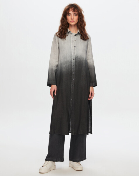 T24Y-7002 Bol Paça Degrade Keten Pantolon BLACK - MISS DALIDA
